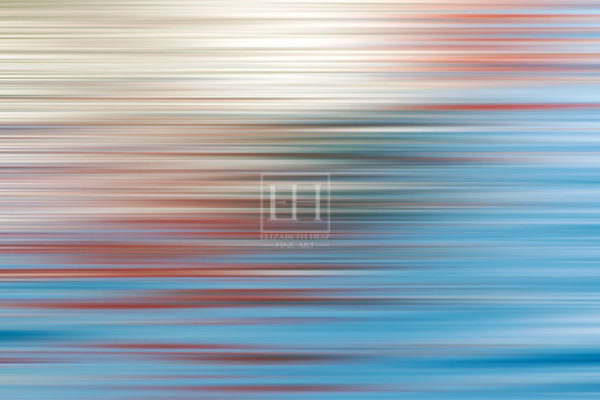 Red Blue Taupe Triads from Motion Abstract fine art photography image by Canadian visual artist Elizabeth Hesp as limited edition interior art.