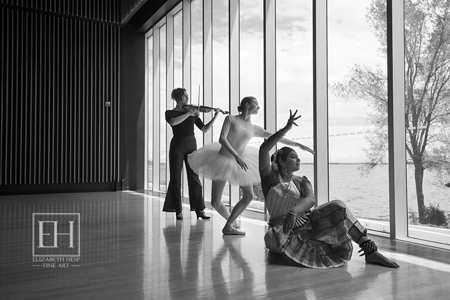 Fine art photography image at Queen's University's Isabel Bader Centre of the Performing Arts by Elizabeth Hesp from collaborative project Visual Rhythms Architecture Dance Music shot in the Isabel Bader Centre Rehearsal Hall